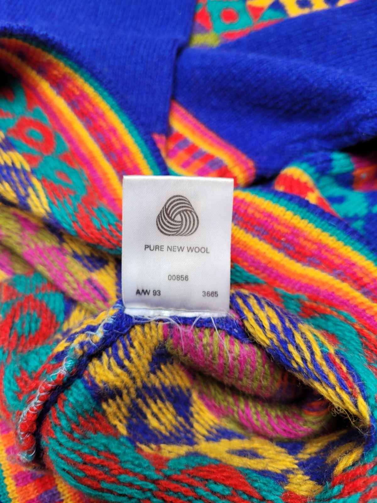 Vintage Tulchan Wool Bright Patchwork Jumper XL