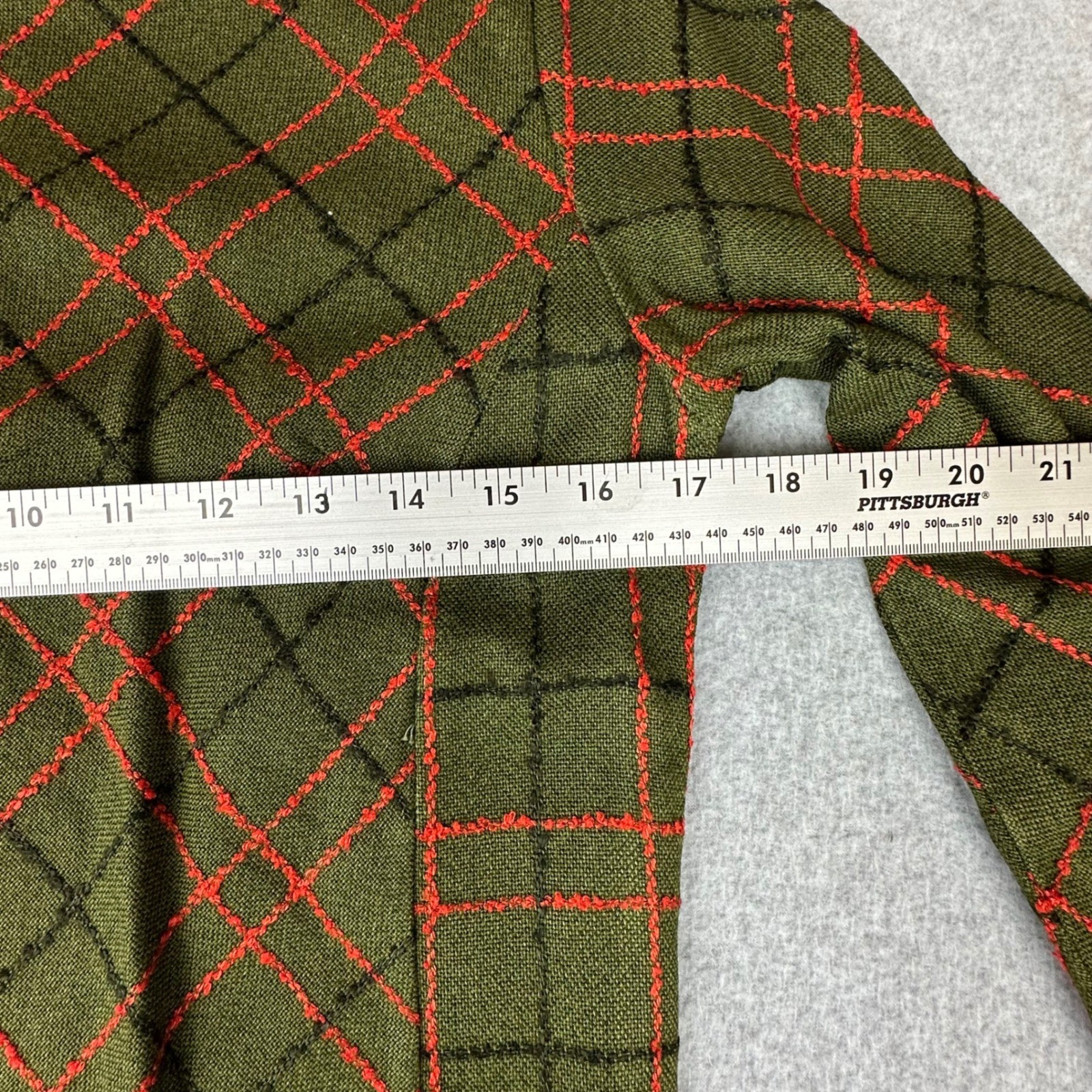 Vintage Dutchmaid Ephrata Green Plaid Shift Dress 3/4 Sleeve Talon Zip Size 32
