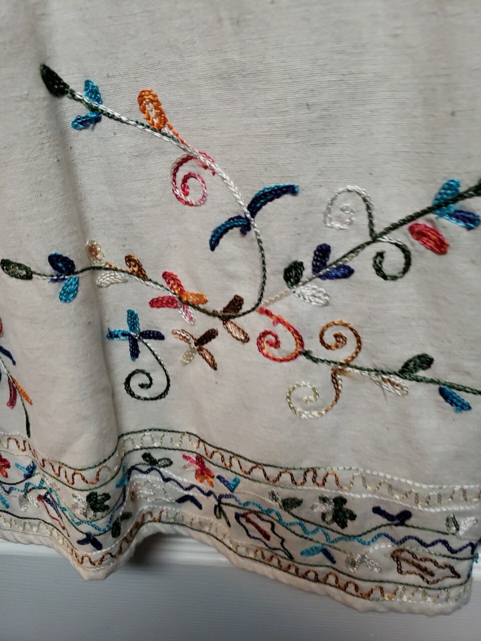 Units Woman Jacket Size L Beige Brown Green Pink Blue Embroidery Vintage 3/4 Sle