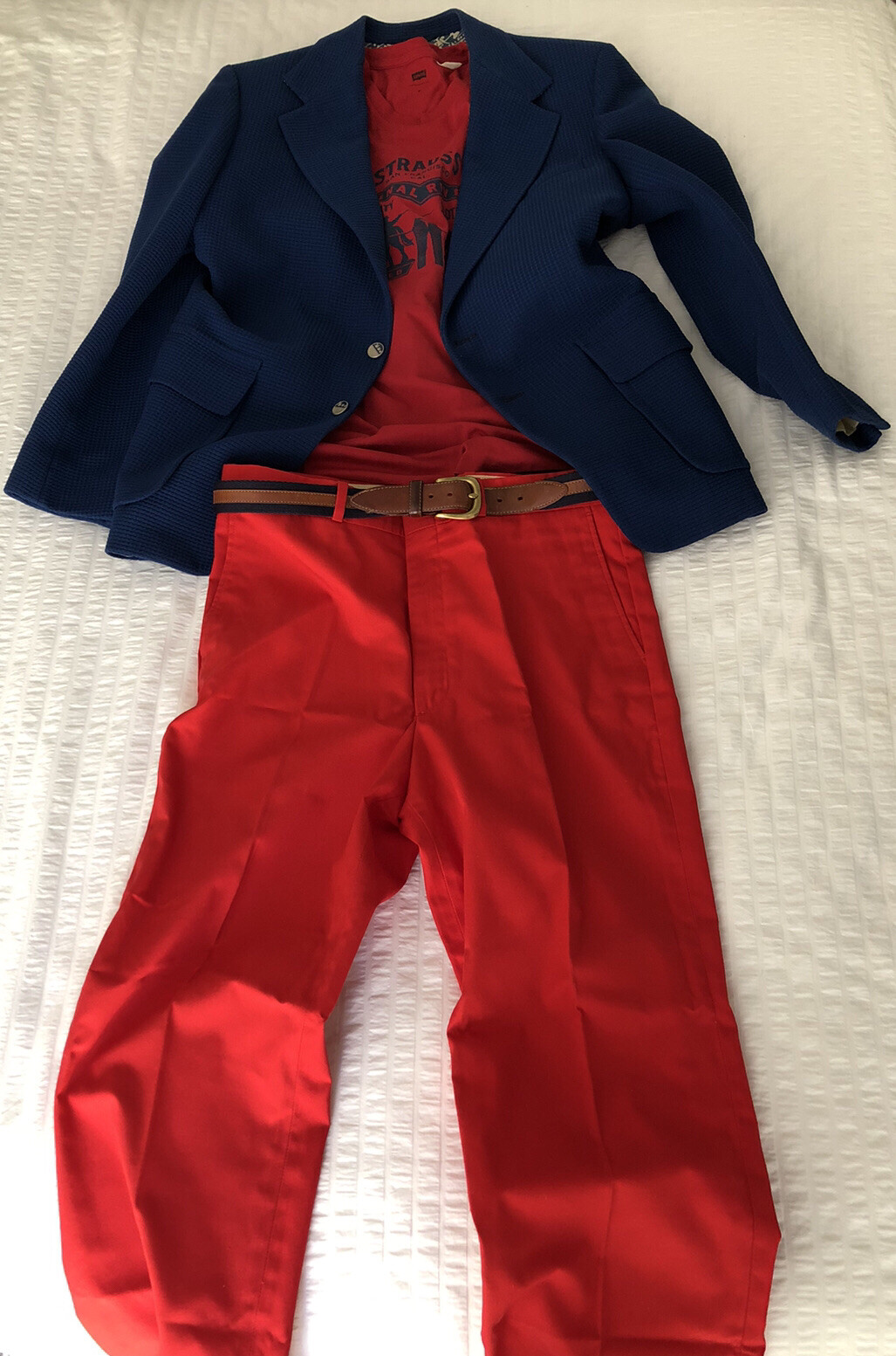 Fabulous Vintage NOS Red Farah Men’s Women’s Slacks Pants Inseam 30” Waist 34”