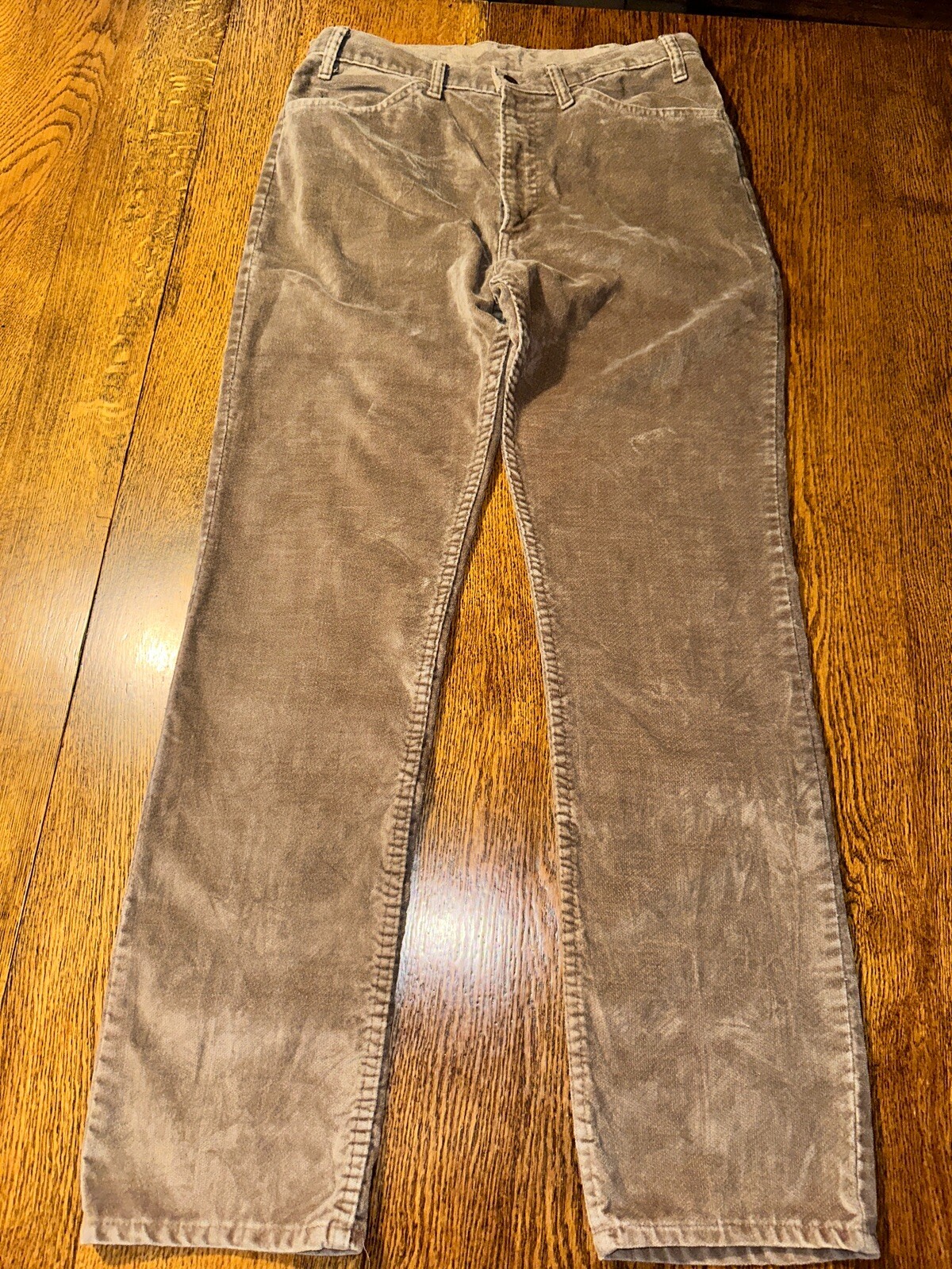 Vtg 70s Levis 519 Corduroy Pants USA Made Talon 42 Zipper Velour Feel 34×32