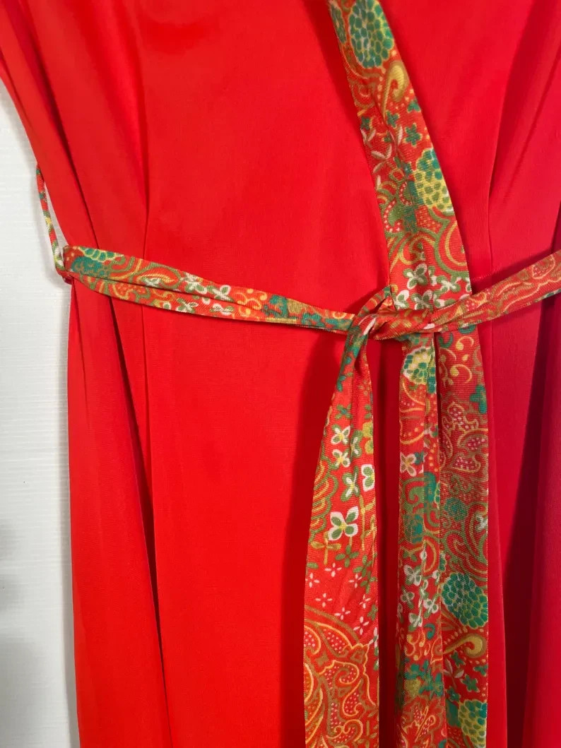 Vintage 1970s Asian Inspired Loungewear Dress Size S
