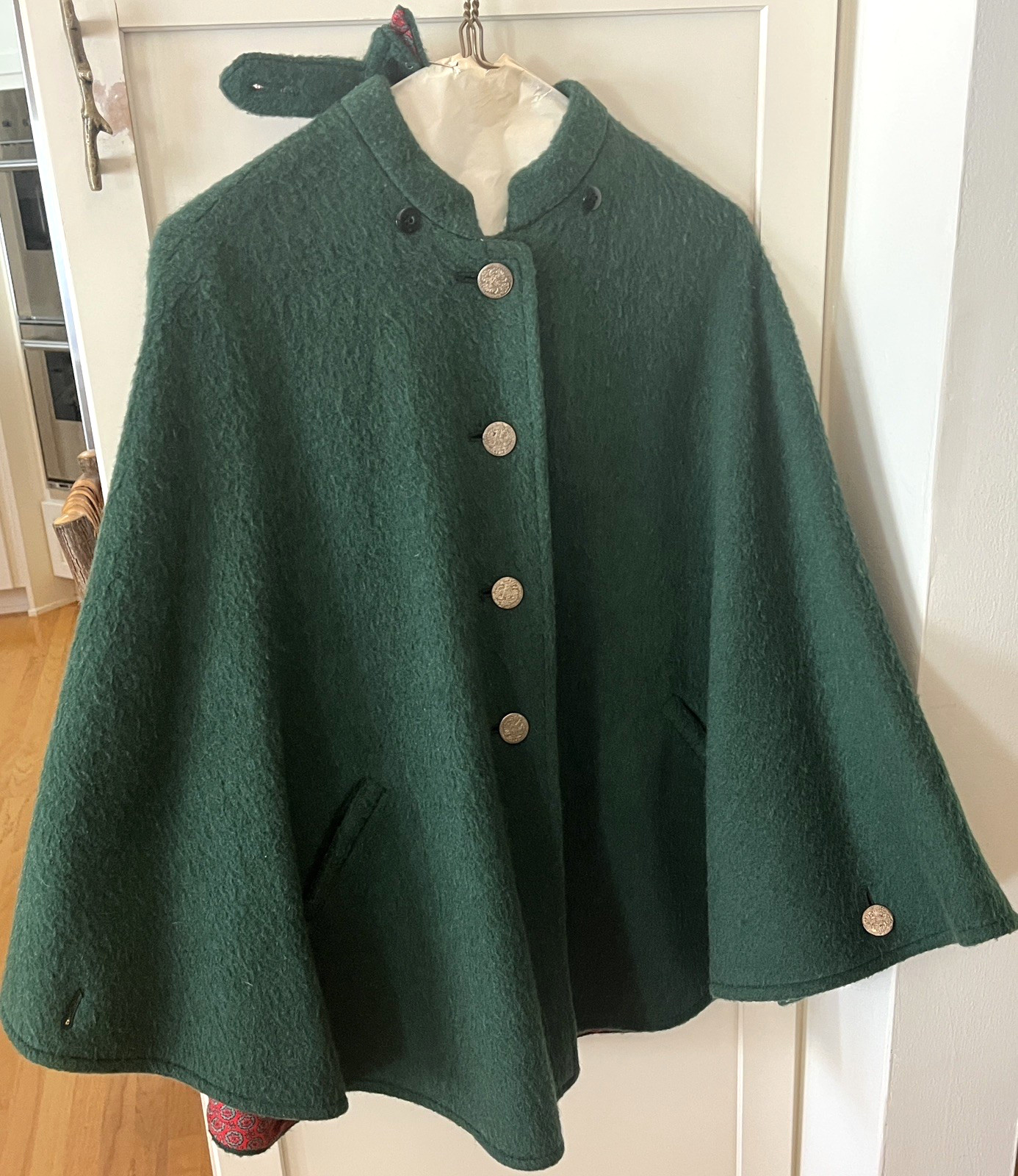 VTG c 1972 JAHN MARKL SALZBURG Austrian Style BOOS Loden Wool Cape w/Hood