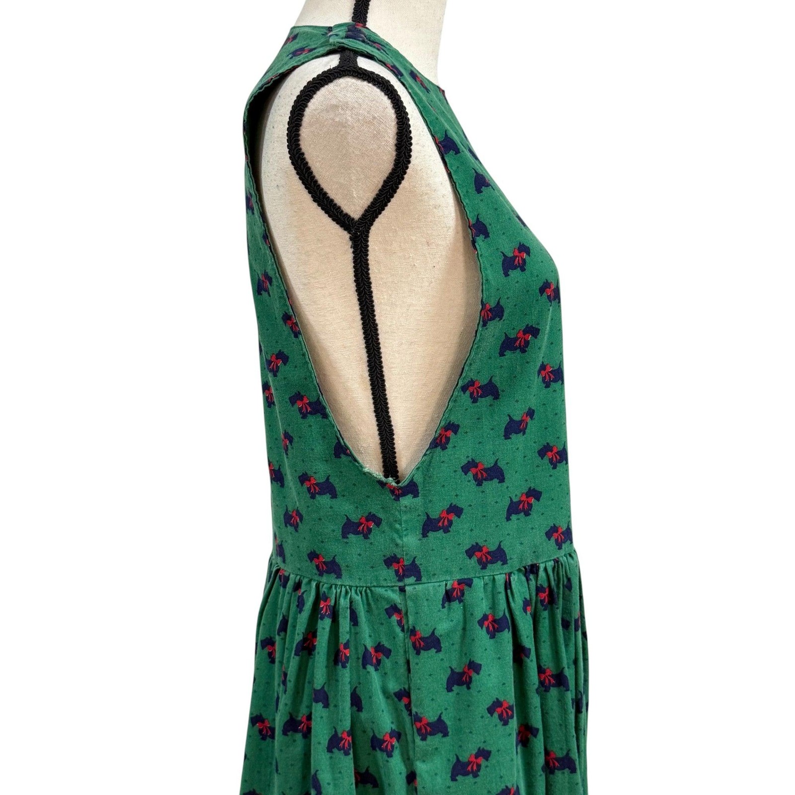 Vintage 90s Scottie Dog Sleeveless Dress Size Mediun