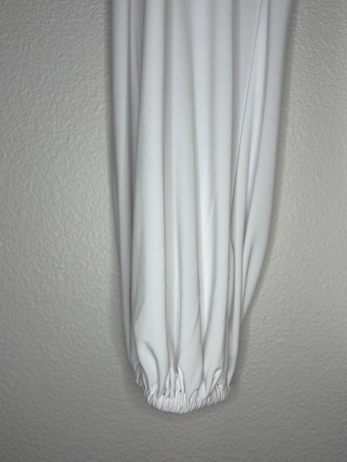 Norma Kamali White Jogger Pants S 31 Waist High Rise Pocket Stretch Flowy Jersey
