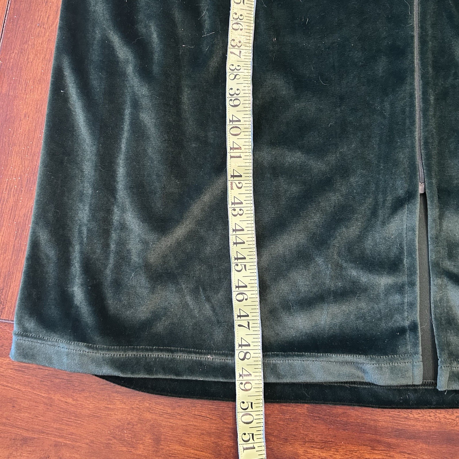 Vintage Crowntuft Zip Front Green Velour Housecoat Robe Pockets Women’s Medium