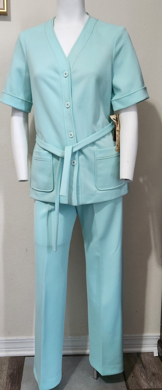 Womens Center Stage Vintage 70s Leisure Pantsuit Size 8