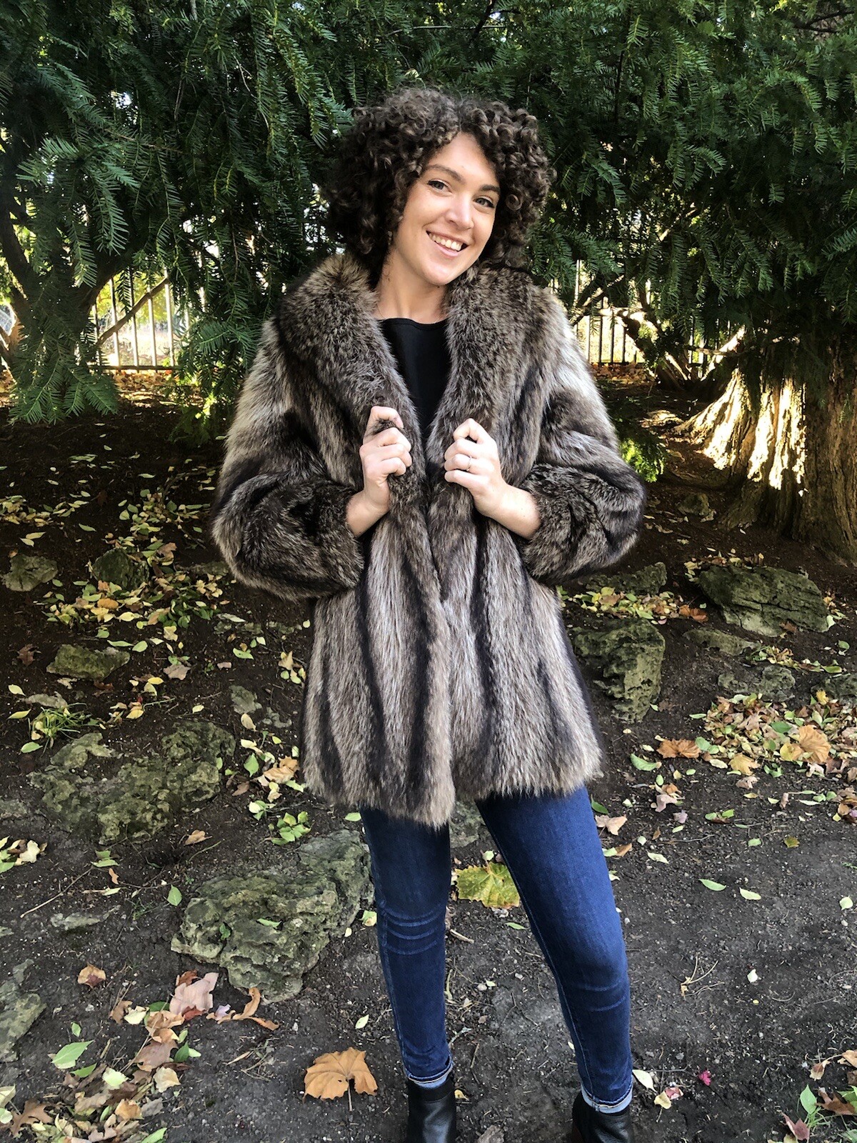Vintage Canadian Made Raccoon Fur Coat