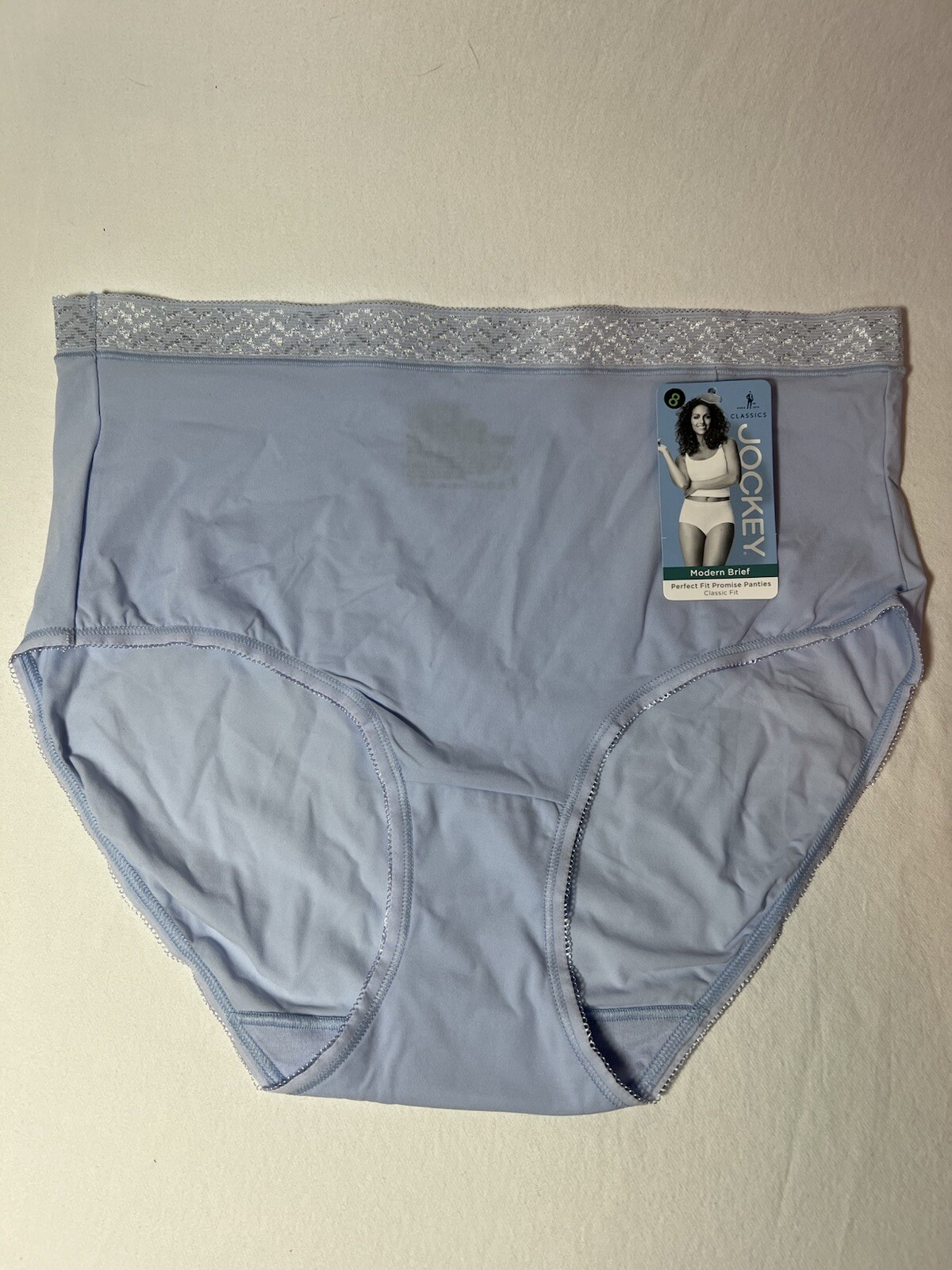 Vintage Jockey Silky Soft Pale Blue Modern Brief Perfect Fit Promise Size 8 NWT