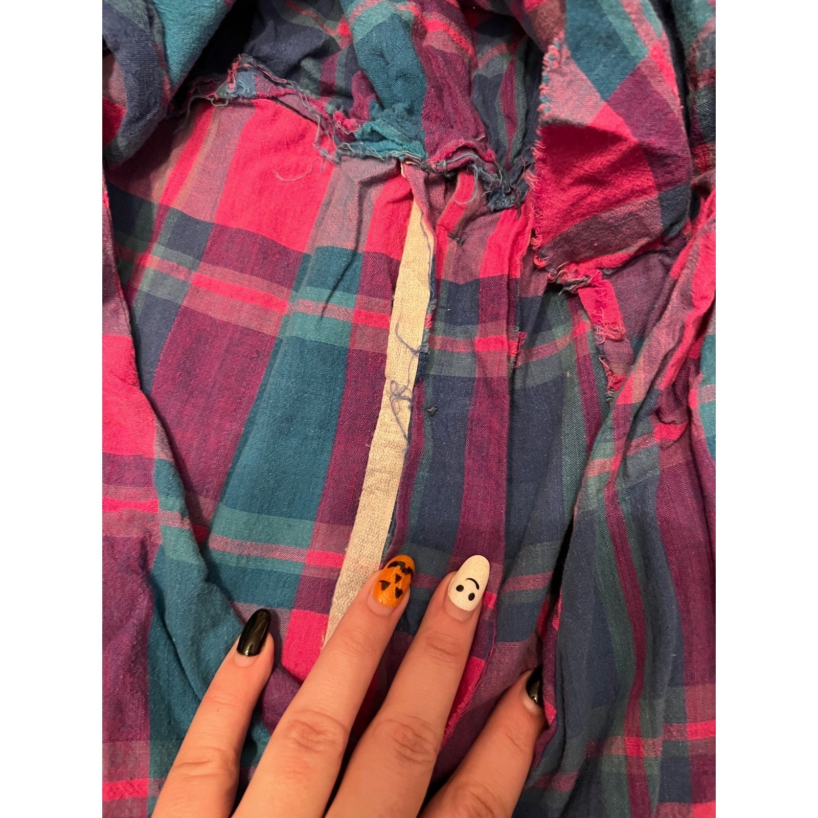 Vintage Unbranded Handmade Women’s Jumper Dress Pink Blue Plaid Country No Tags