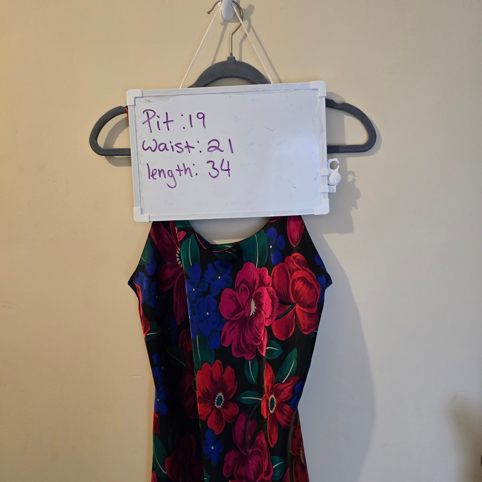 Vintage Sedu Floral Satin Chemise Nightgown Womens Medium Sleepwear