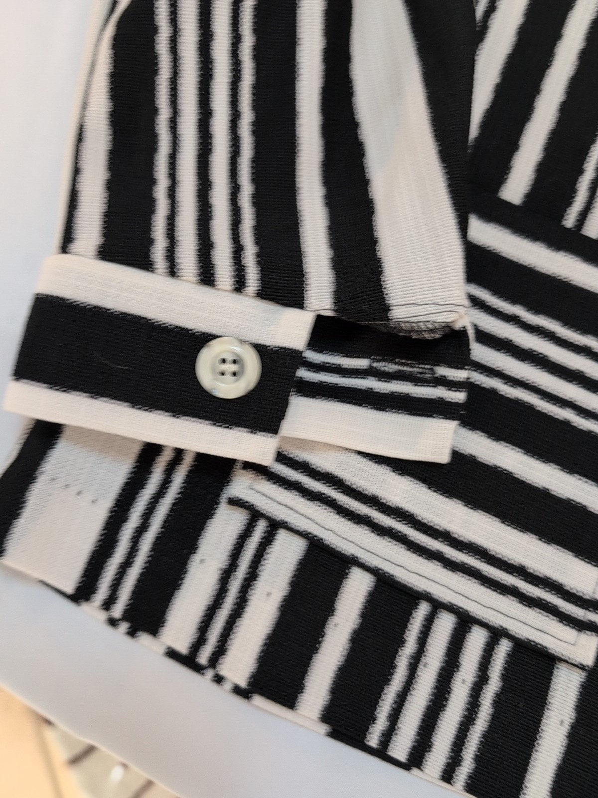 80s womens vtg 13-14 barclay square black white striped usa made jacket pockets