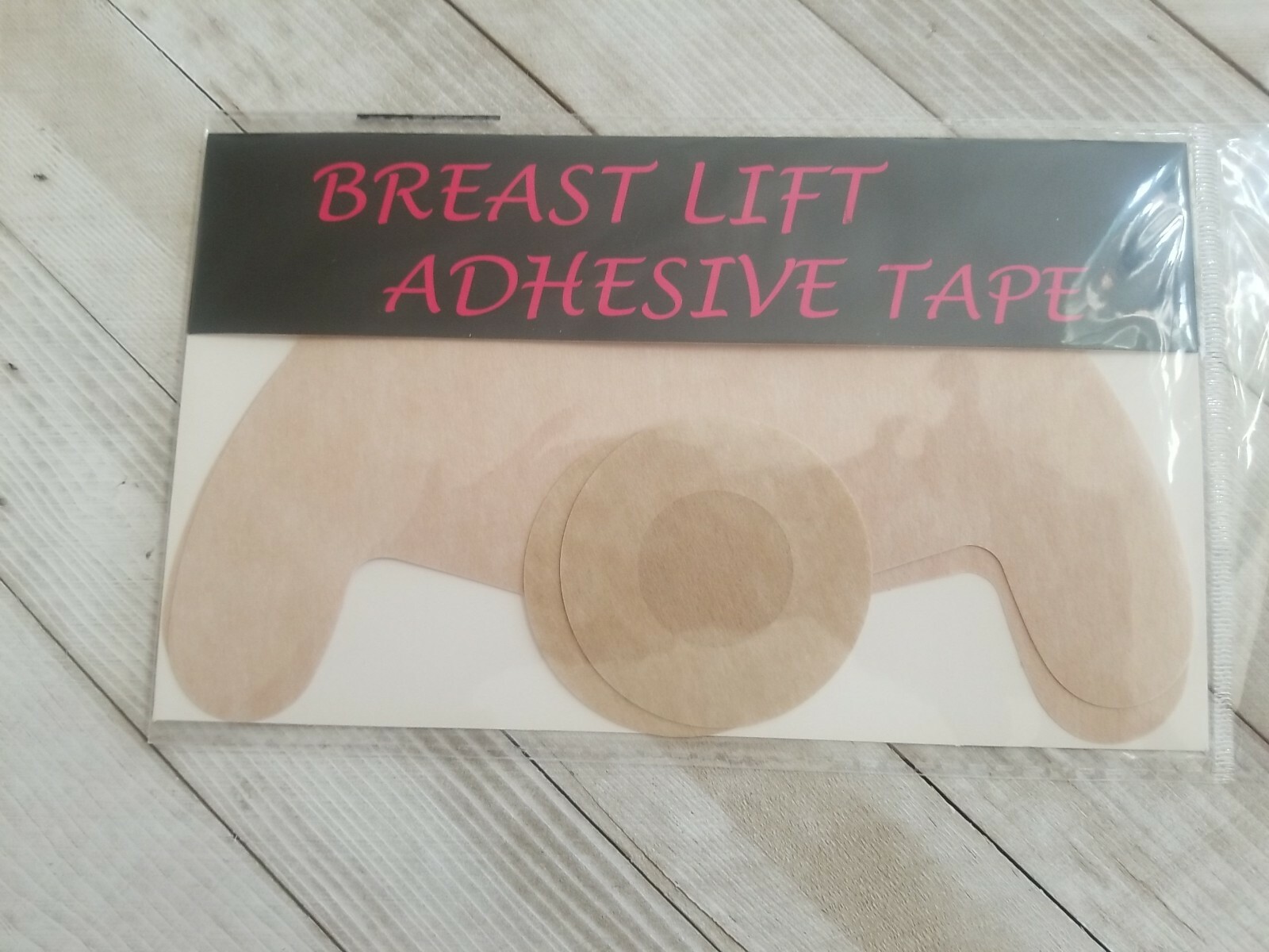 Adhesive Tape Bra Breast Lift Tape Push Up, Rich Tan, 2 pc One Size