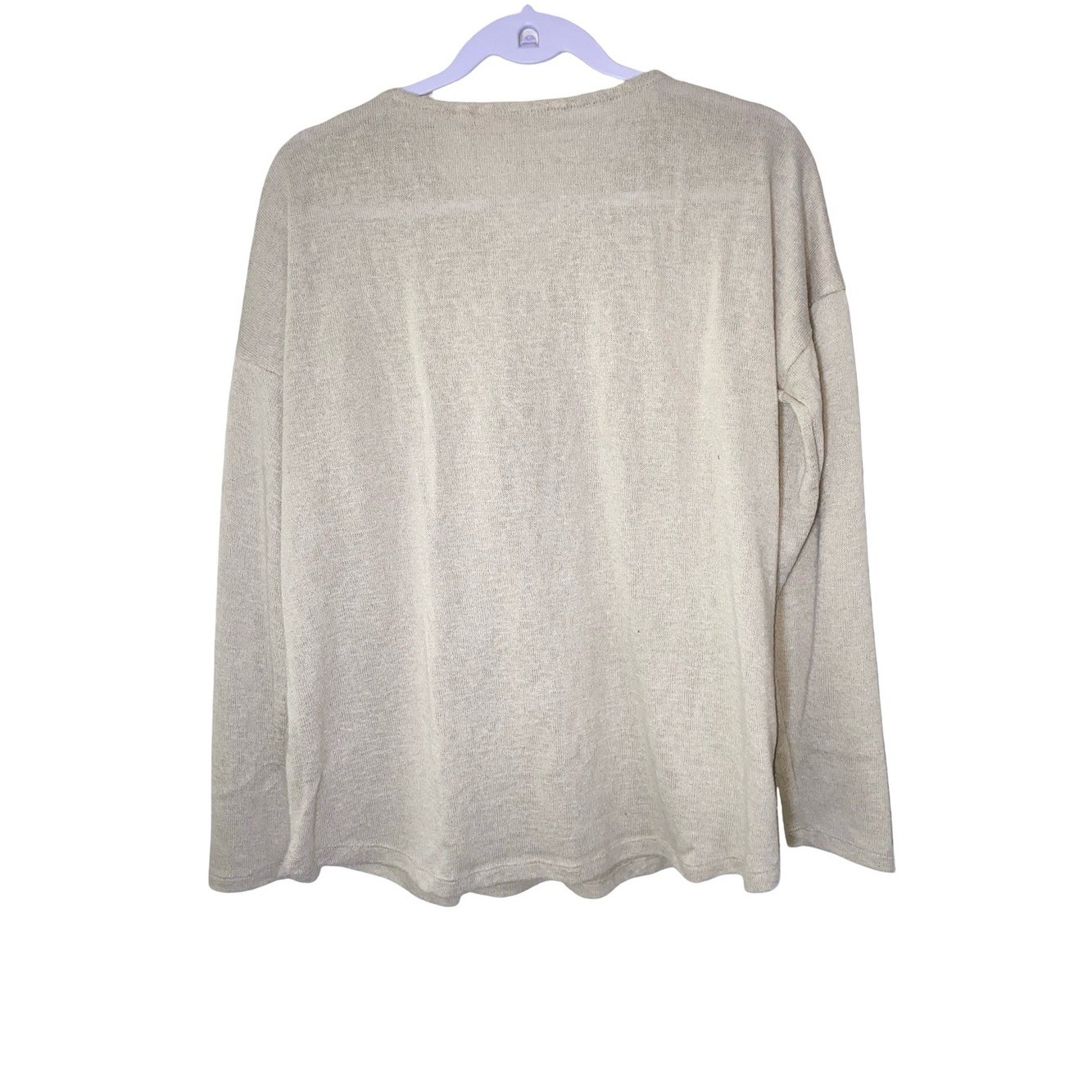Soft surroundings oatmeal Beige Half Zip Pullover Sweater Long Sleeve top