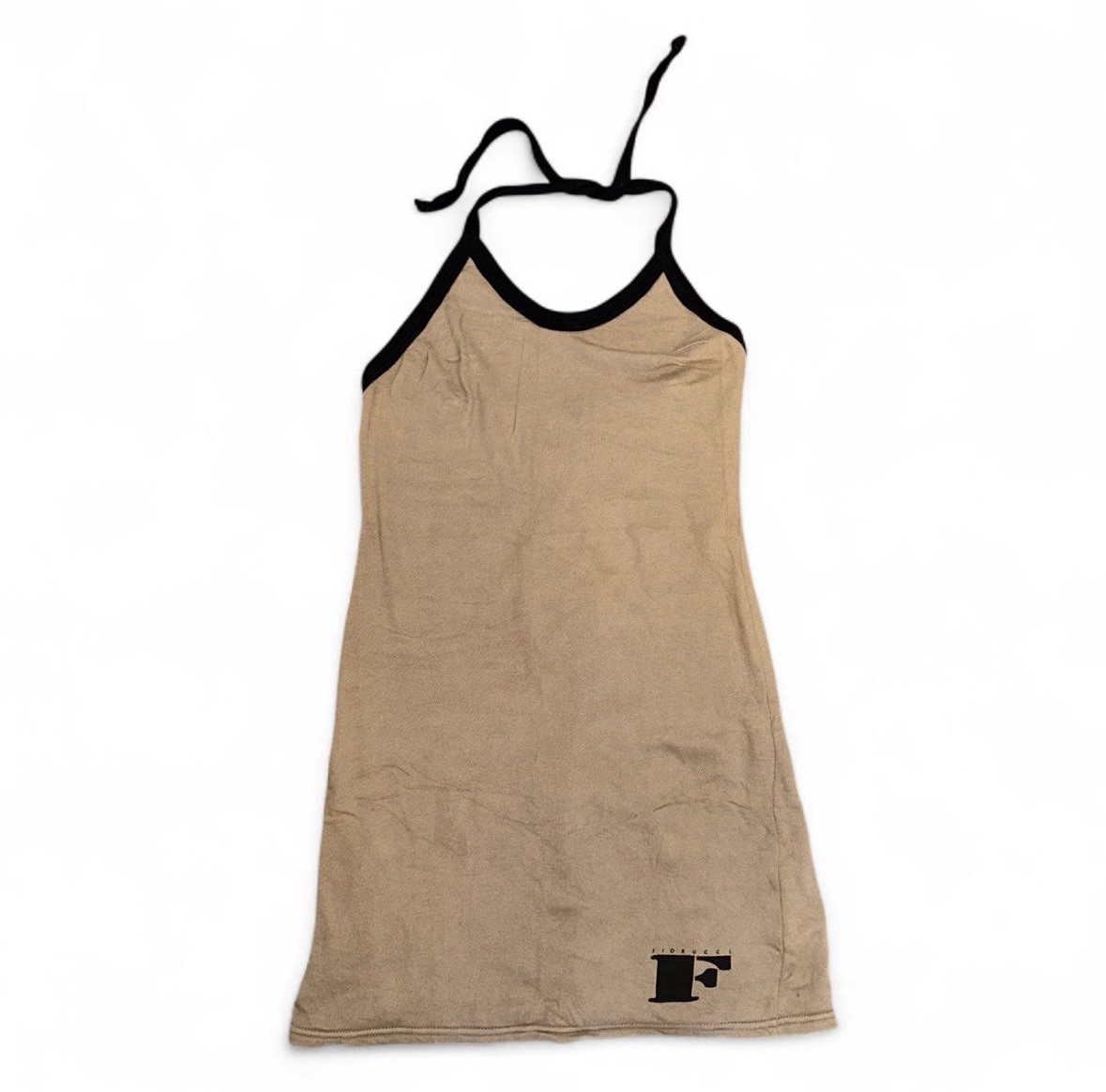 Fiorucci Tan Cream Swimsuit Coverup Dress Small Retro Vintage Made In Italy