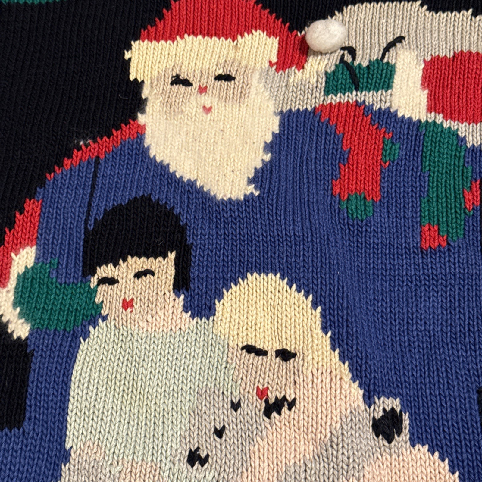 Vintage Lisa Nichols Ugly Christmas Sweater Cardigan Sz S Red Cotton 1988 Santa