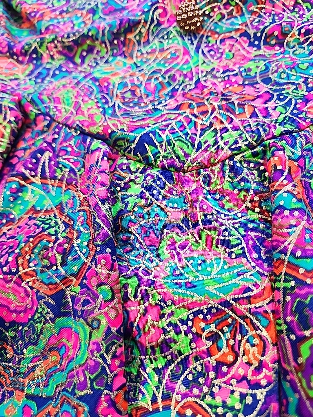 Gantner California Womens Size 10 Psychedelic Neon Colorful 1pc Bathing Suit 80s