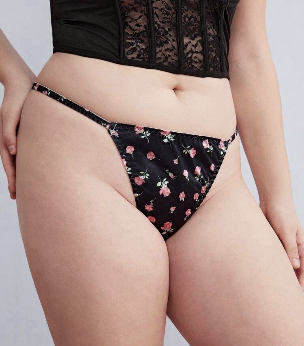VTG 90’s Style Satin Polyester String Bikini Multi-Floral Panties PLUS 1XL NEW