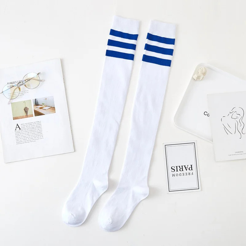 1Pair Knee Socks Women Knee-socks Lady Splicing Stockings Autumn Winter High Tub