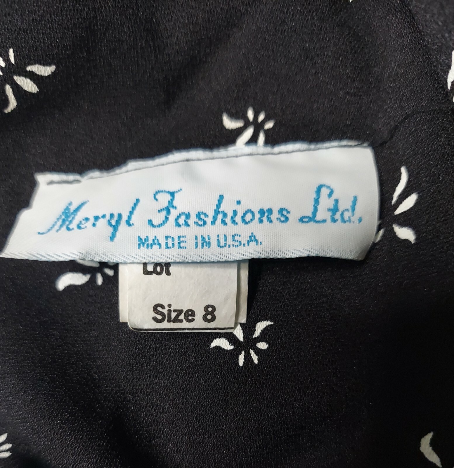 Vtg MERYL FASHIONS LTD Women’s Dress Modest Secretary 3/4 Sleeve Sz: 8 USA Made