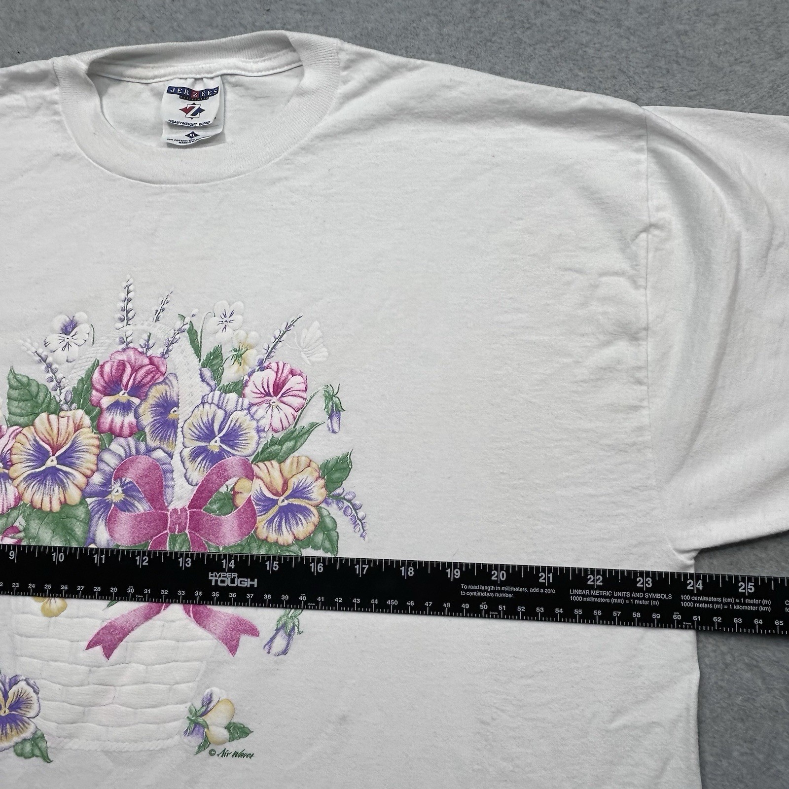 Vintage Women’s Flower Bouquet T Shirt Sz XL Air Waves Made In USA Gardening Tee