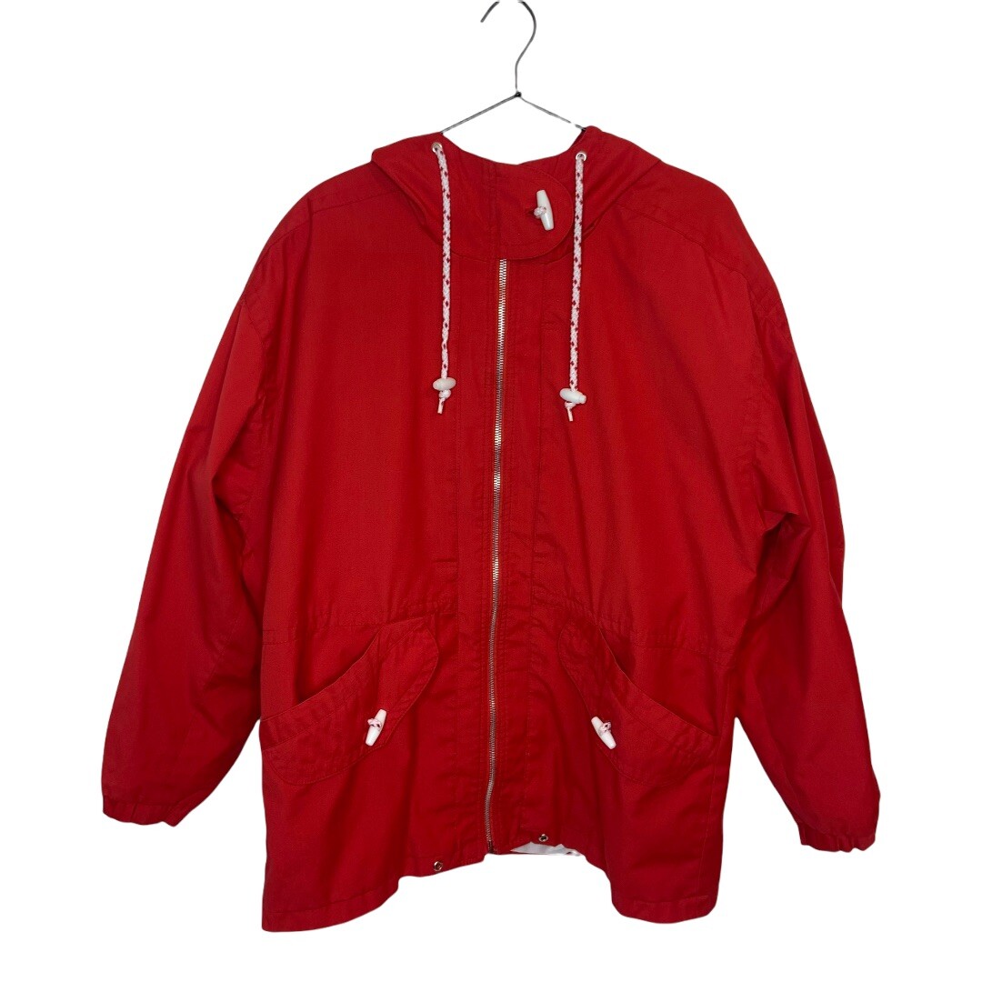 Vintage Donny Brook Nautical Sailor Red Anorak Coat Jacket Women’s Size Large