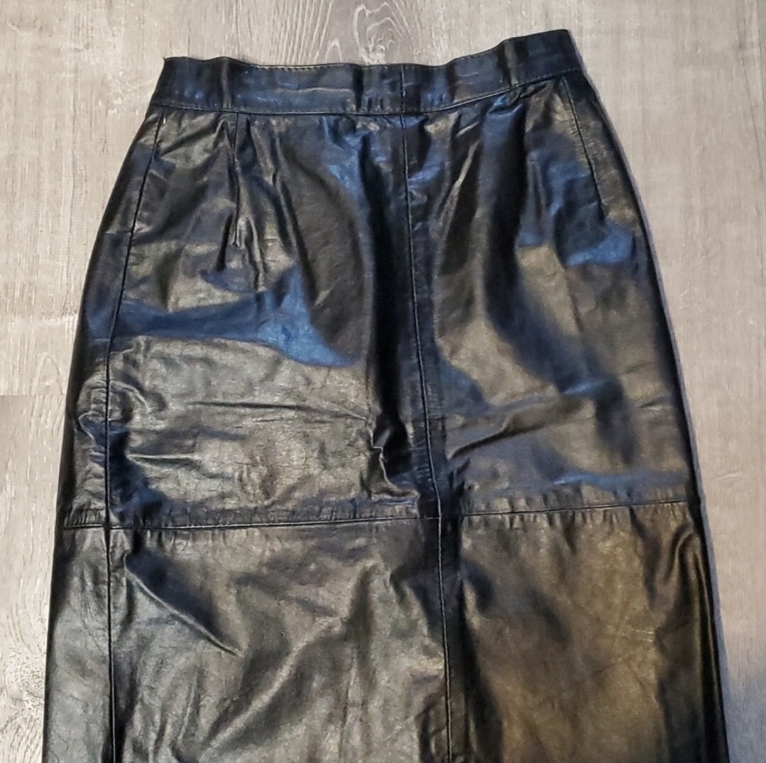 Vintage 80’s Greg Adams Leather Pencil Skirt
