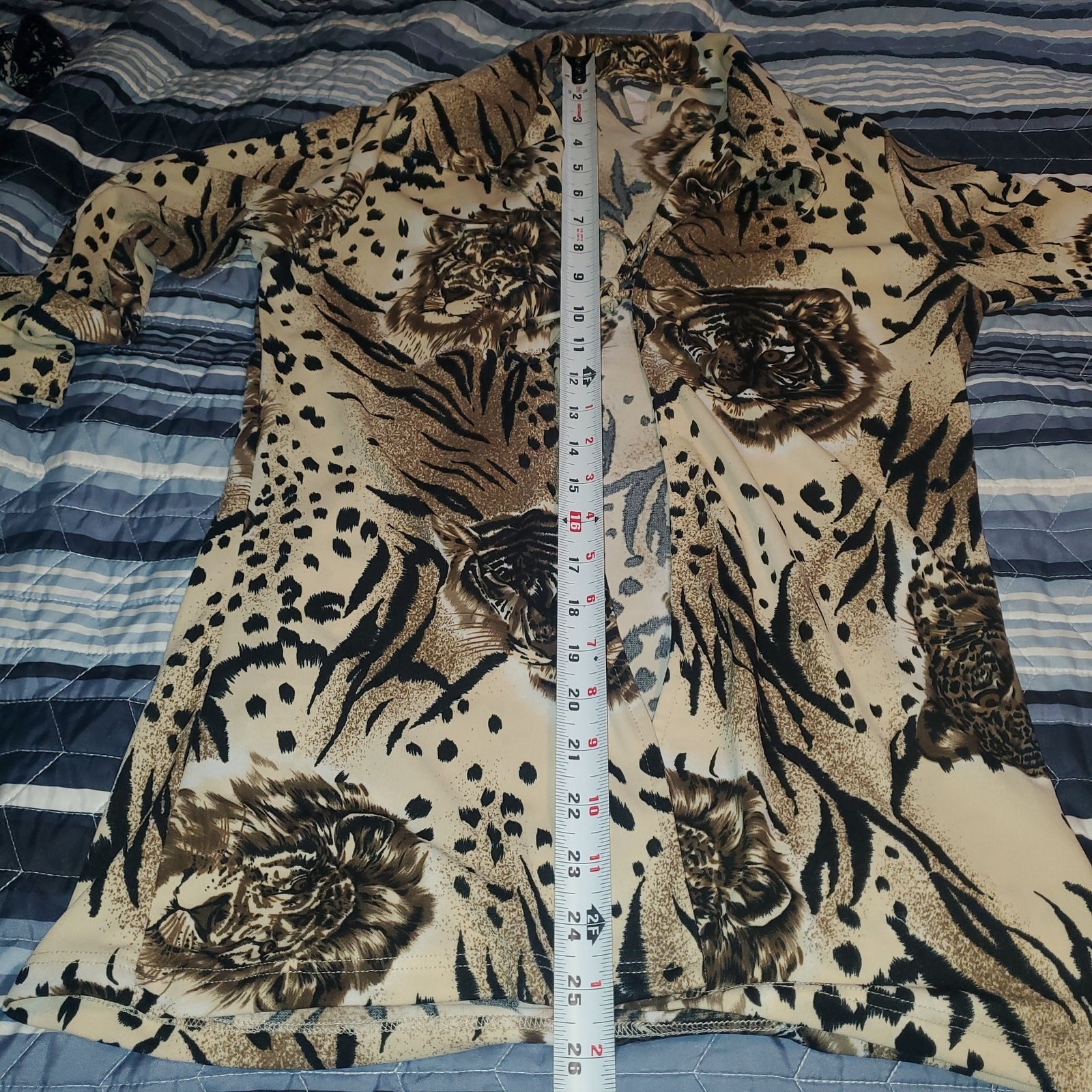 Rave Vintage Y2K Tiger Lion Print Tie Front Top Women’s S Animal Print