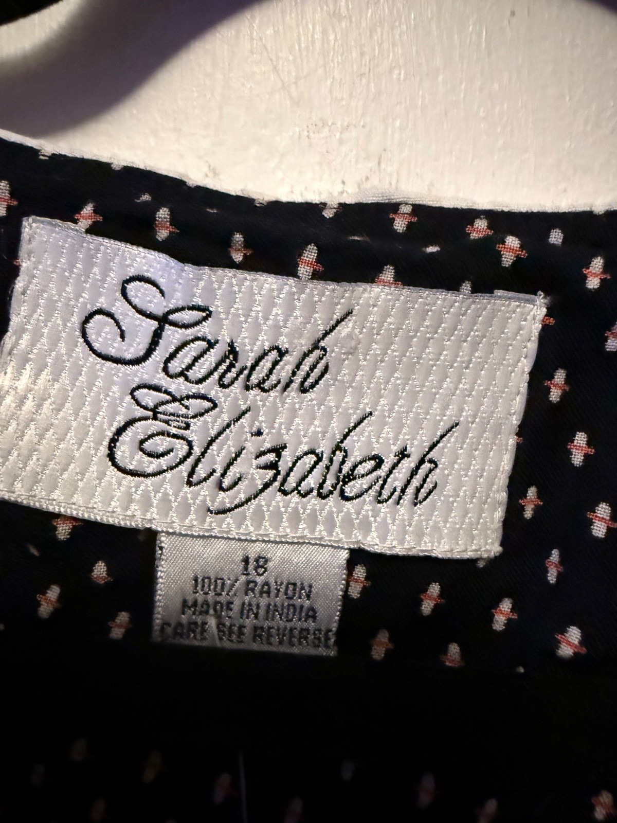 Vintage 80/90’s Polka Dot Style Button Front Dress Rayon Size 18 Sarah Elizabeth