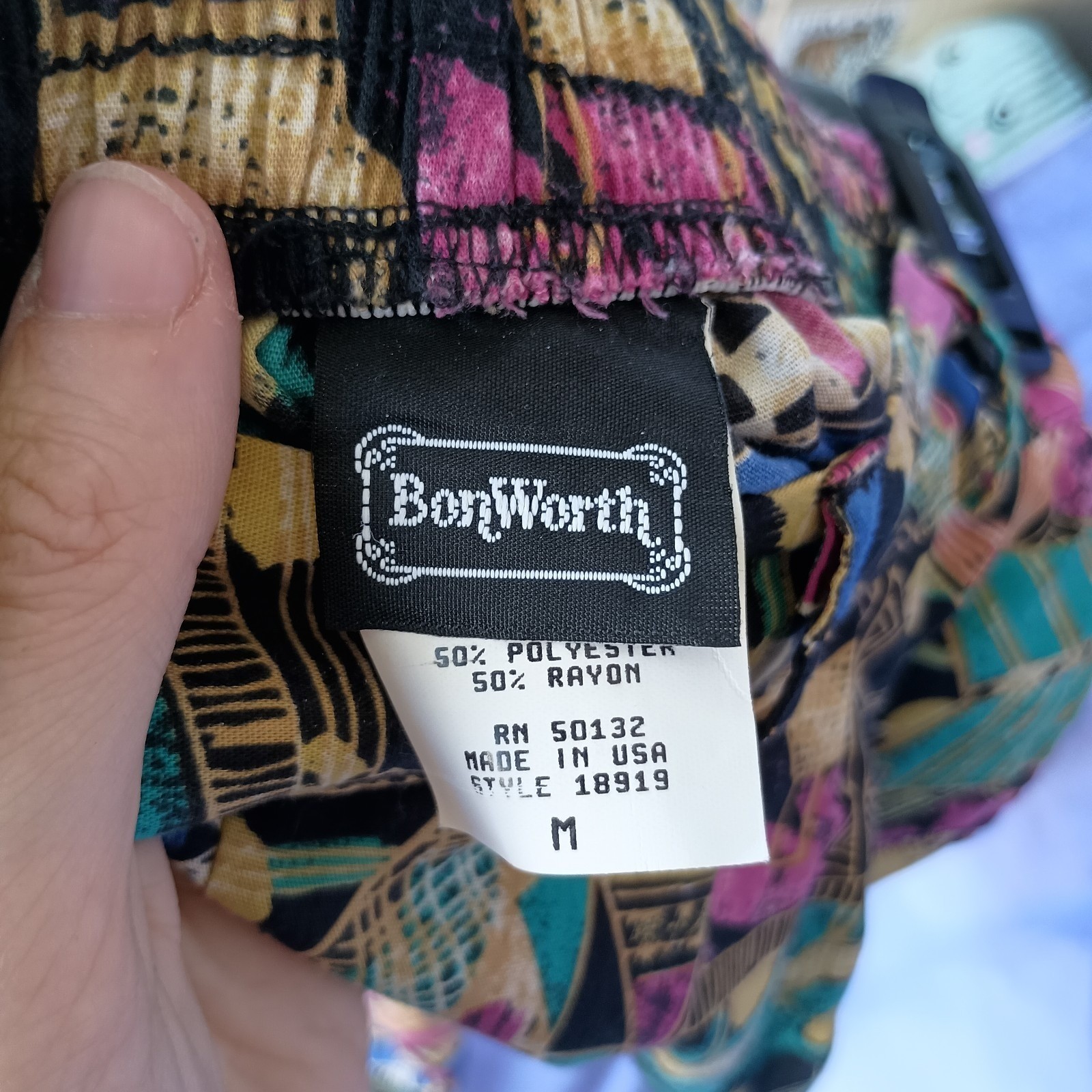 Vintage 90s BonWorth Matching Two Piece Abstract Print Shirt Pants Set