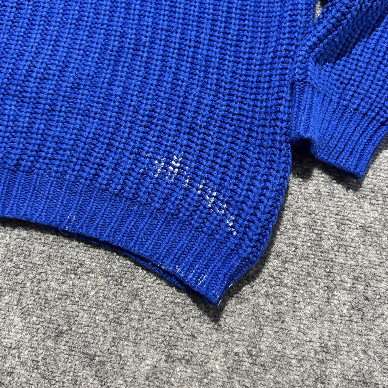 Vintage 1990s Headliners Blue Small Chunky Knit Sweater 100% Acrylic Oversized