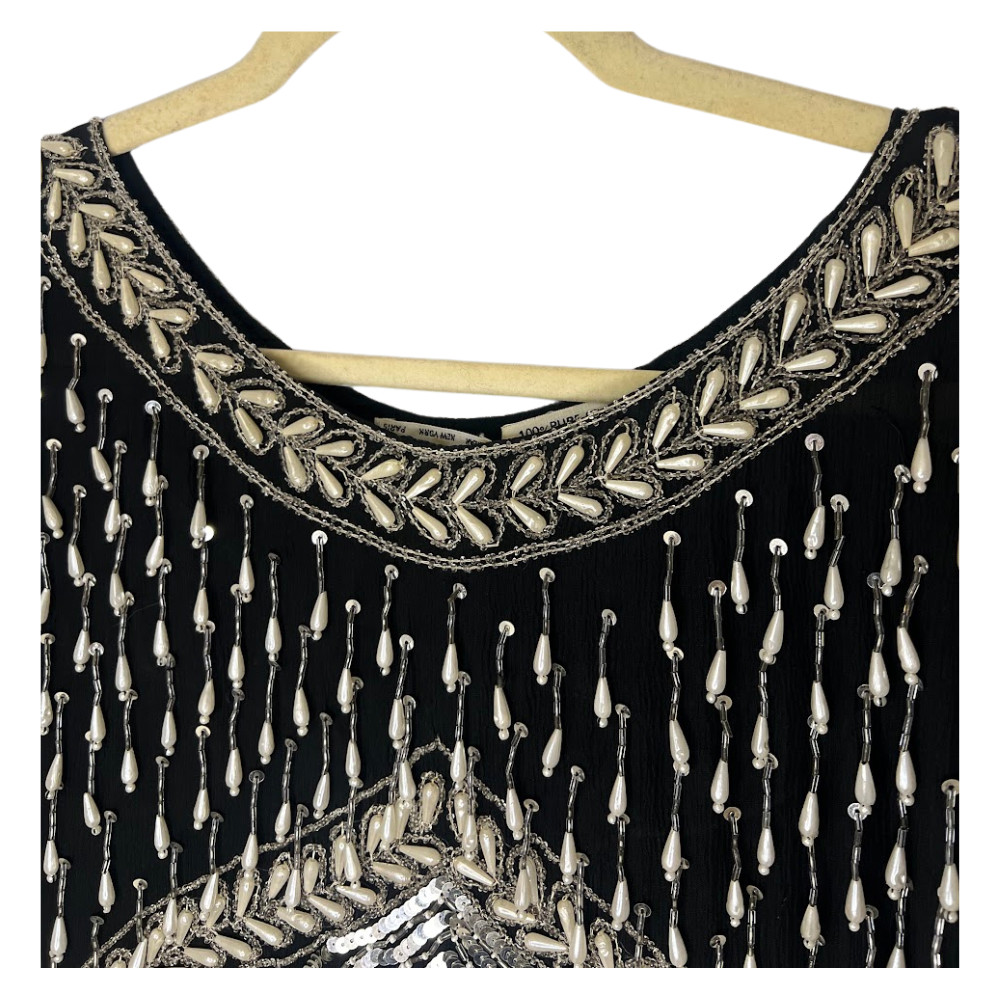 Vintage Sho Max Bead & Sequin Detail Shirt Women’s Size Large