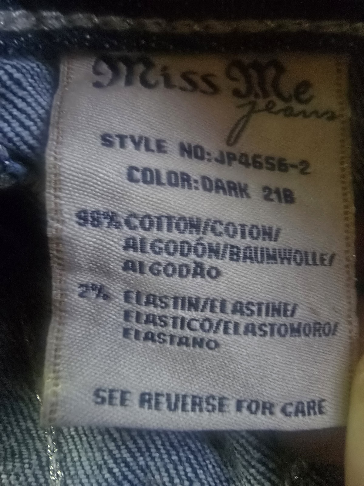 Vintage Miss Me Size 30 Jeans Dark Blue Studded Rhinestone Embellished Pockets