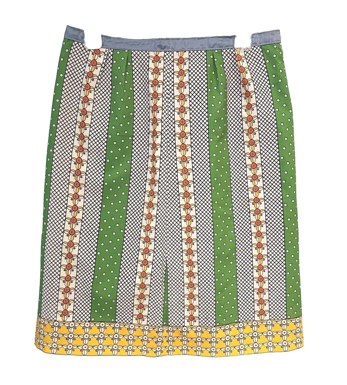 Vintage 60s Handmade Novelty Print Skirt Womens S Mod Floral Boho Cottage