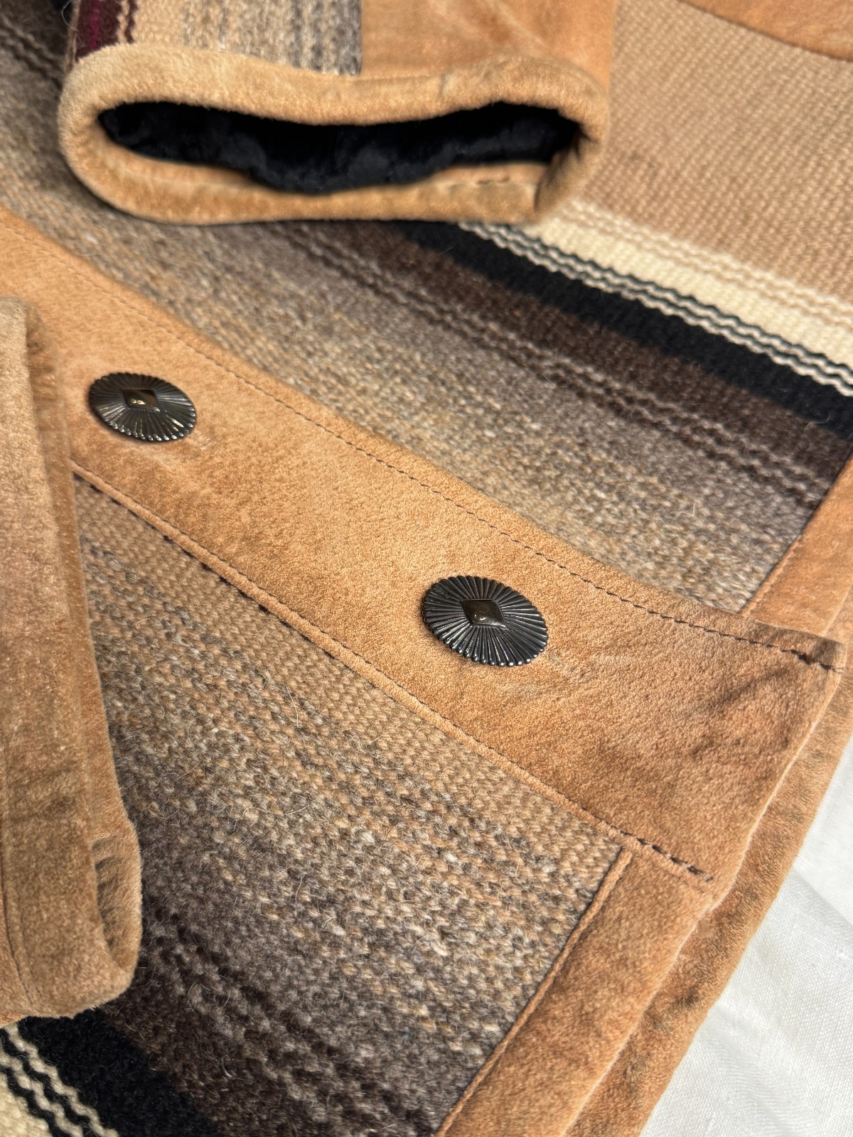 Vintage – Lily of the West – Sedona Arizona – Blanket Jacket – Wool and Suede
