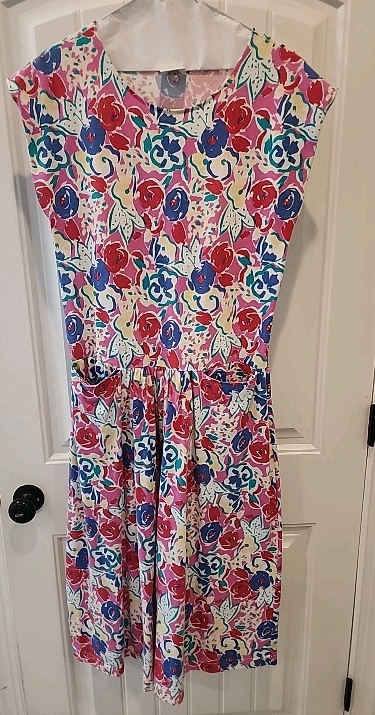 Vintage Laura Ashley Dress Womens Size S/m Floral Cottage Core Midi Pockets