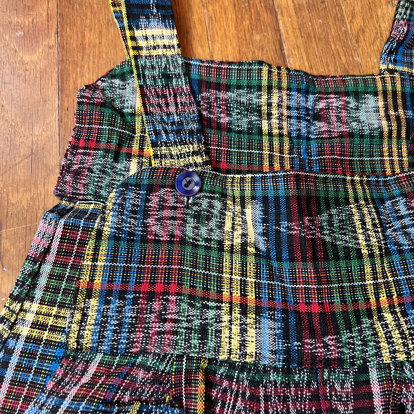 RAINBOW GUATEMALAN 1980’s 80s Vintage 1990’s 90s Petite Cotton Bib Overalls M L