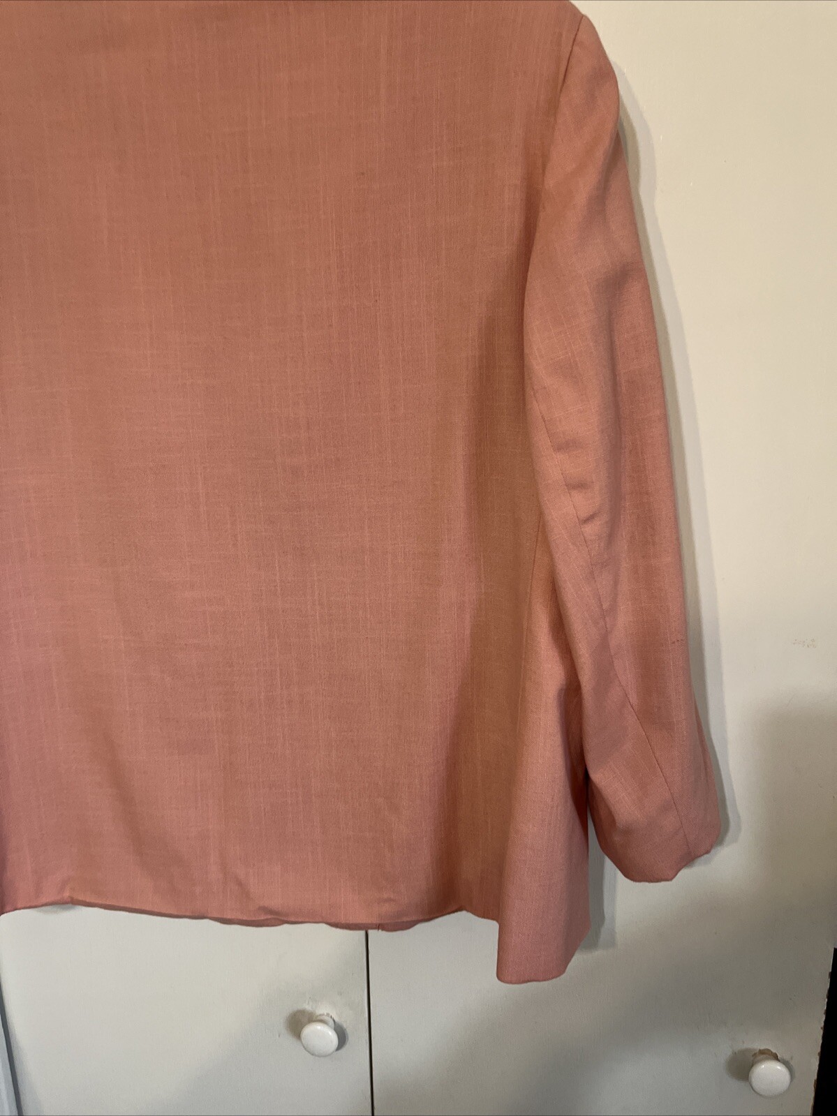 Vintage Koret Apricot Peach Lined Blazer Jacket Plus Size 18W Petite Lined