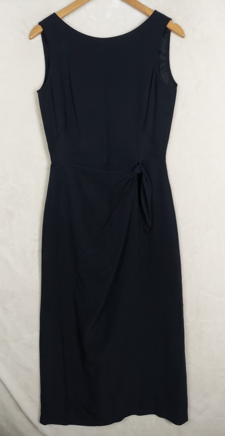 VTG Y2K Jones New York Sheath Maxi Dress Womens 6 Blk 100%Silk Holiday Party