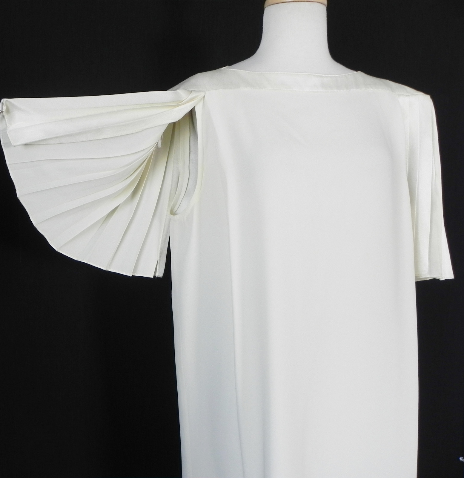 Vtg Lizzy & Johnny Dress Formal Ivory Open Cap Sleeve Size 15/16 (2XL)