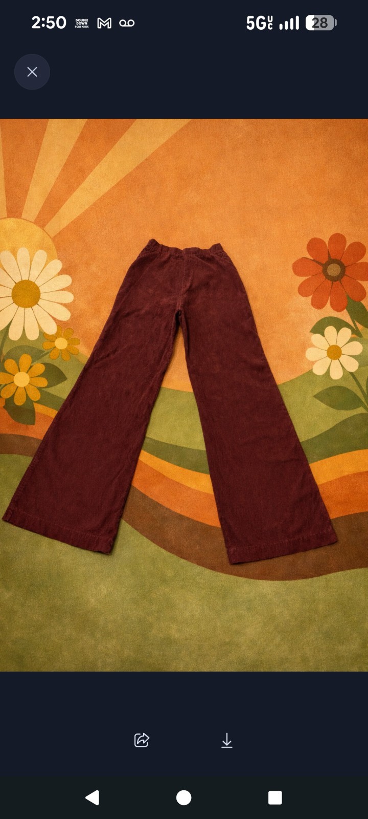 Vintage 1970s Burgundy Corduroy Bellbottoms • De Lai San Francisco • High Rise