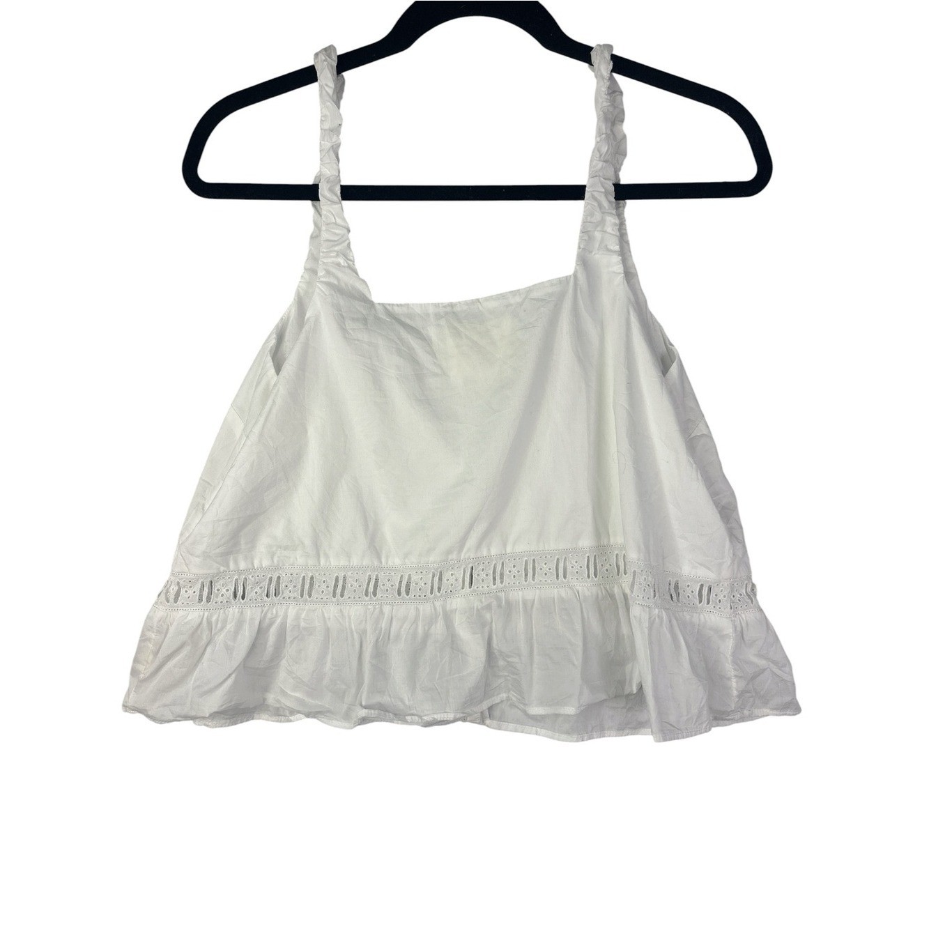 Djerf Avenue White Eyelet Button-Front Camisole