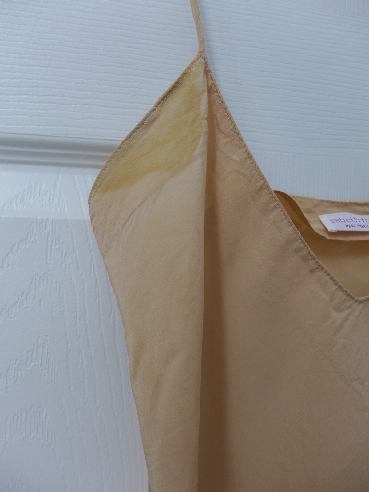 Vintage 70’s Sabeth Row New York Fen Wright & Manson Beige Tan Silk Cami Tops XS