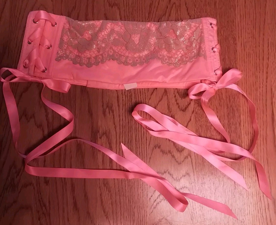 VTG VICTORIA’S SECRET Very Sexy CORAL PANTIES & Waist Cincher Belt Corset M/L