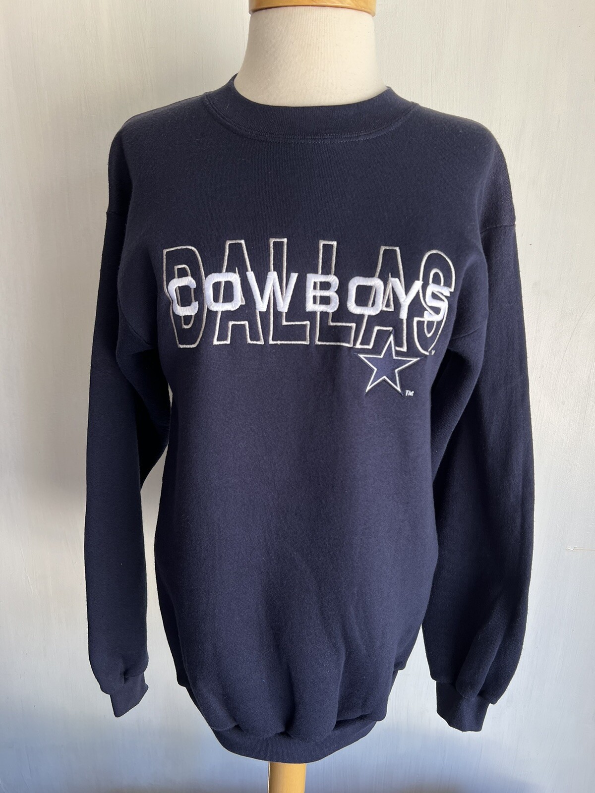 DALLAS COWBOYS (1995) Women’s Vintage 90s Embroidered Logo 7 Sweatshirt Sz Large