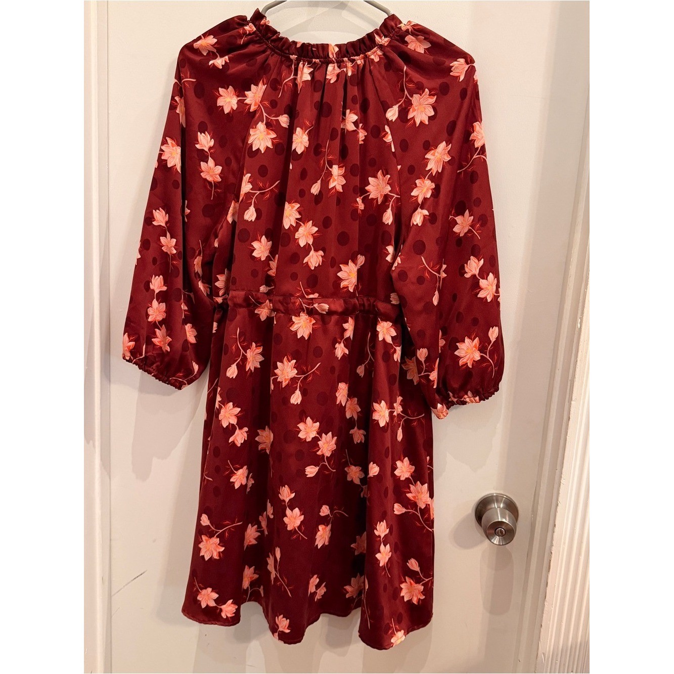 Draper James Floral & Polka Dot V-Neck Mini Dress Size M Boho Coquette
