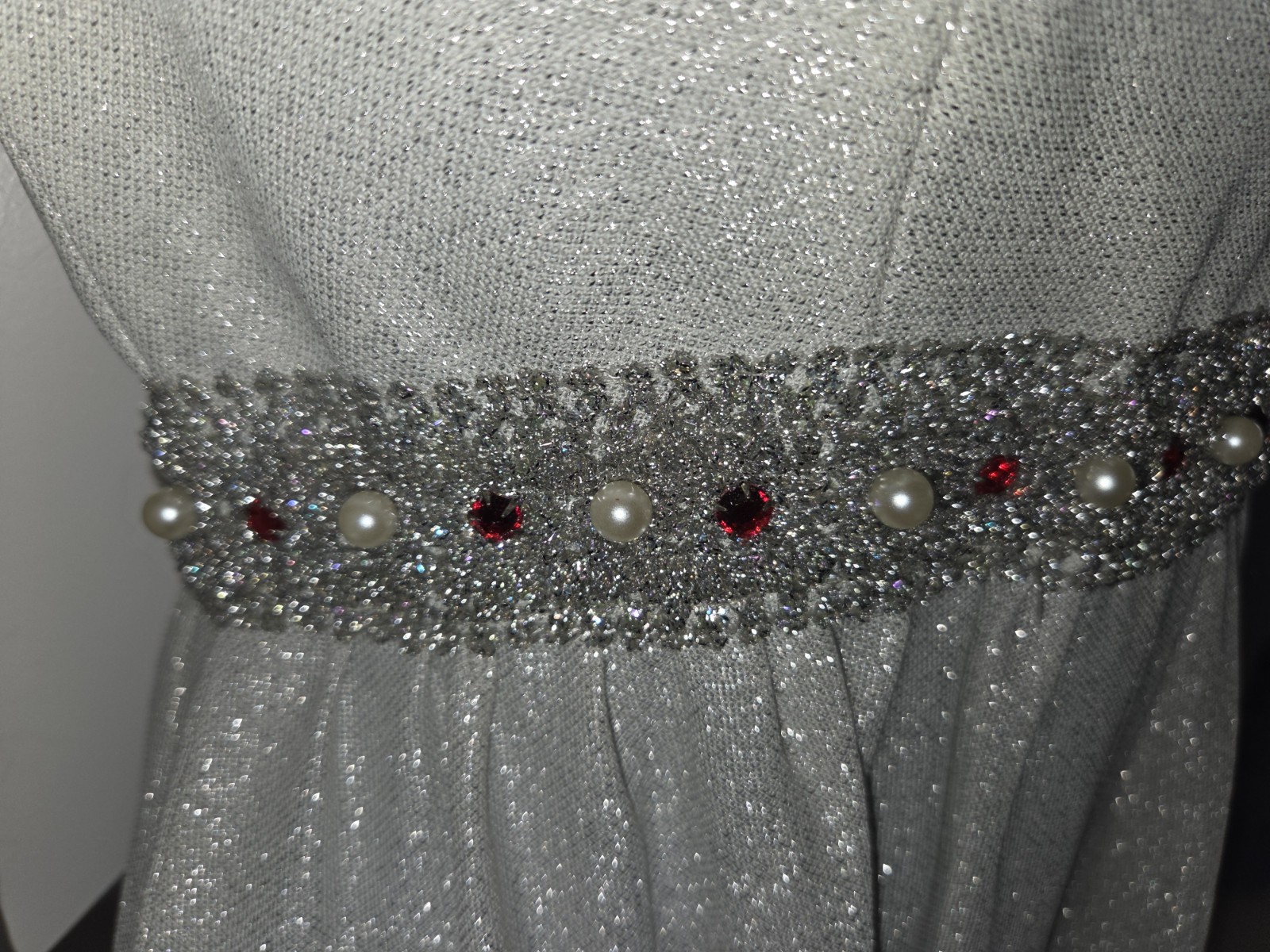 Vtg 60s 70s Judy Gibbs Sparkly Silver Metallic Wide Leg Palazzo Jumpsuit Glam S