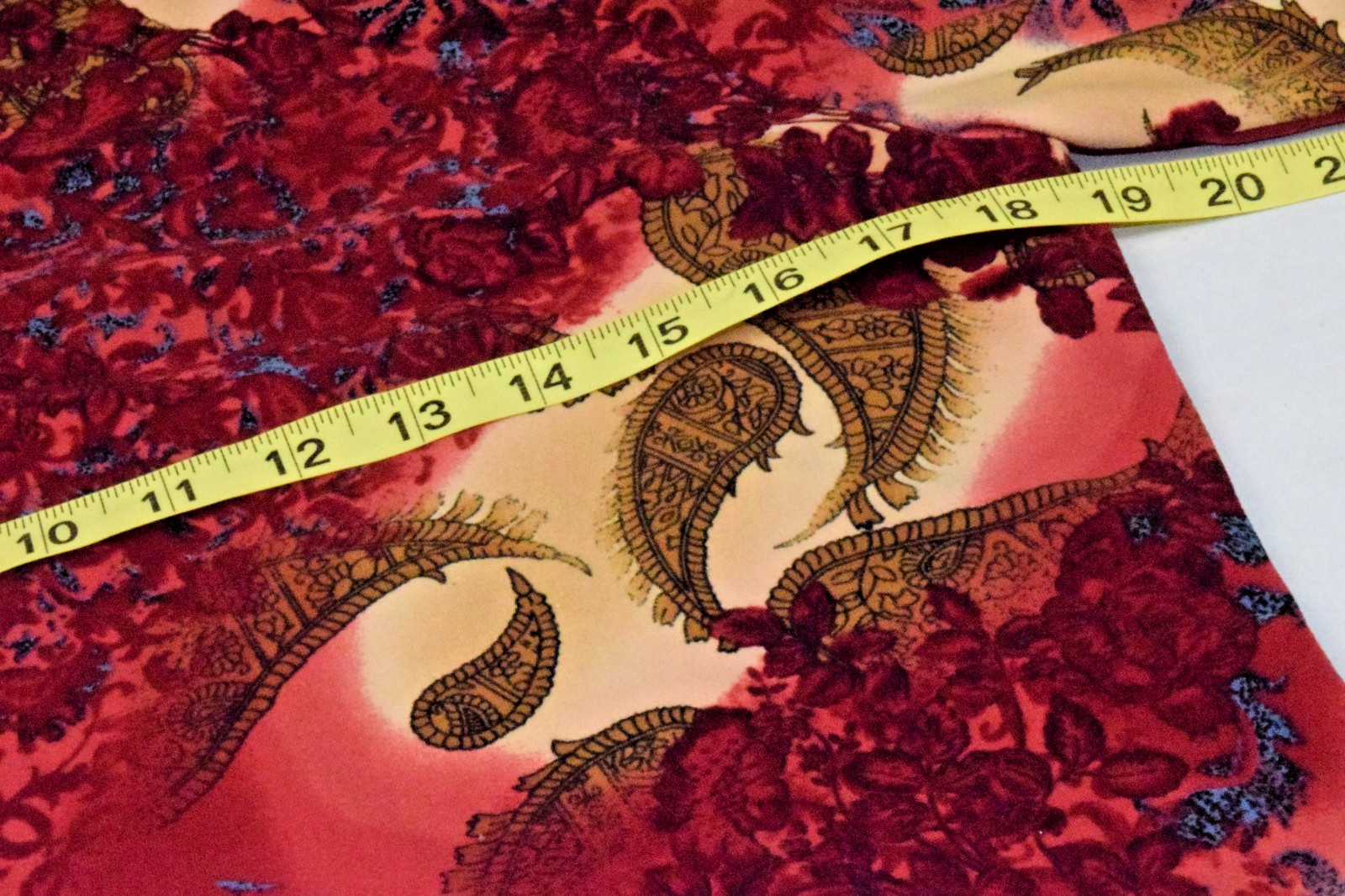 Vintage Top Carol Rose Size L 90s Burgundy Gold Paisley Quarter Button Made USA