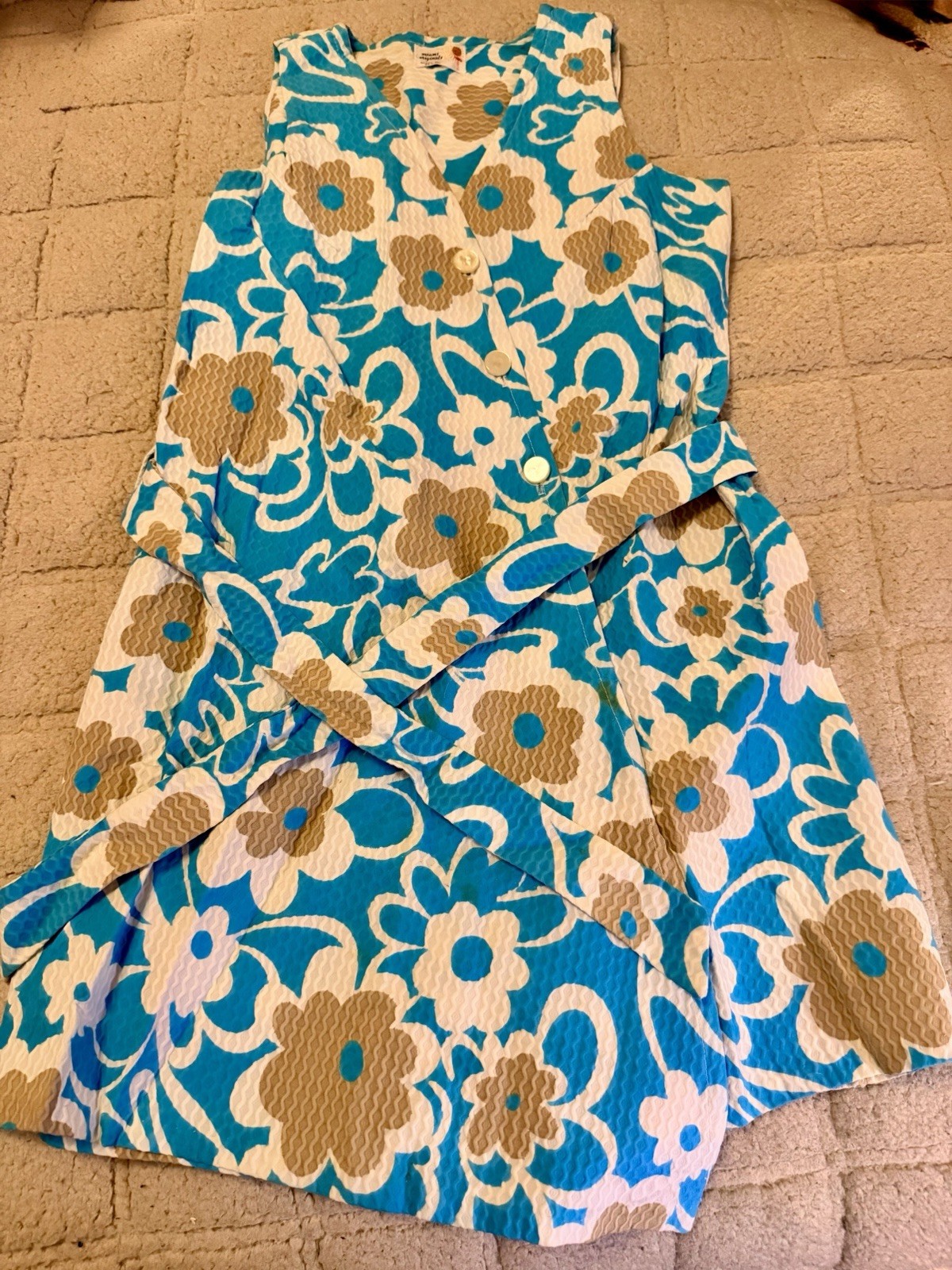 Vintage 60s Miami Originals Label Culottes Skort Dress Sz S/M Beach Pool Party