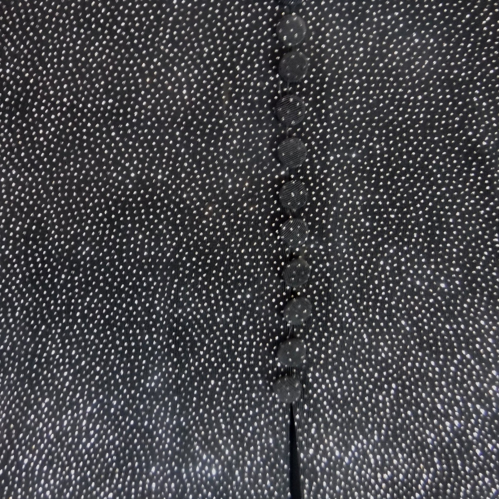 JBS LTD Vintage Black Silver Metallic Knit Tunic Top Short Sleeve Crew Neck 12